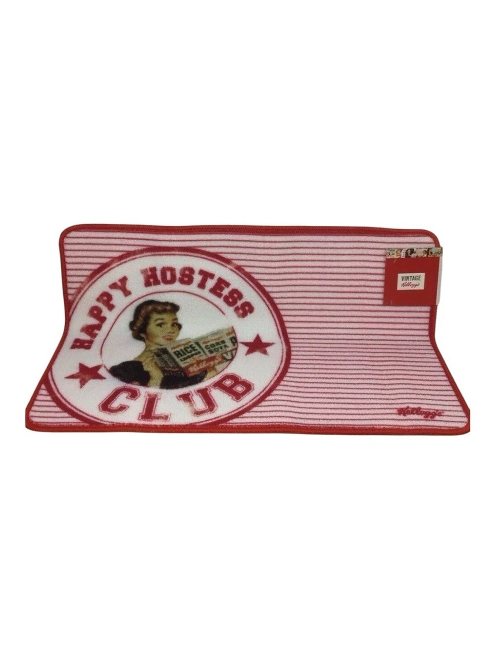 Retro Mod style KELLOGG’S Vintage kitchen rug Vintage look red white Hostes club